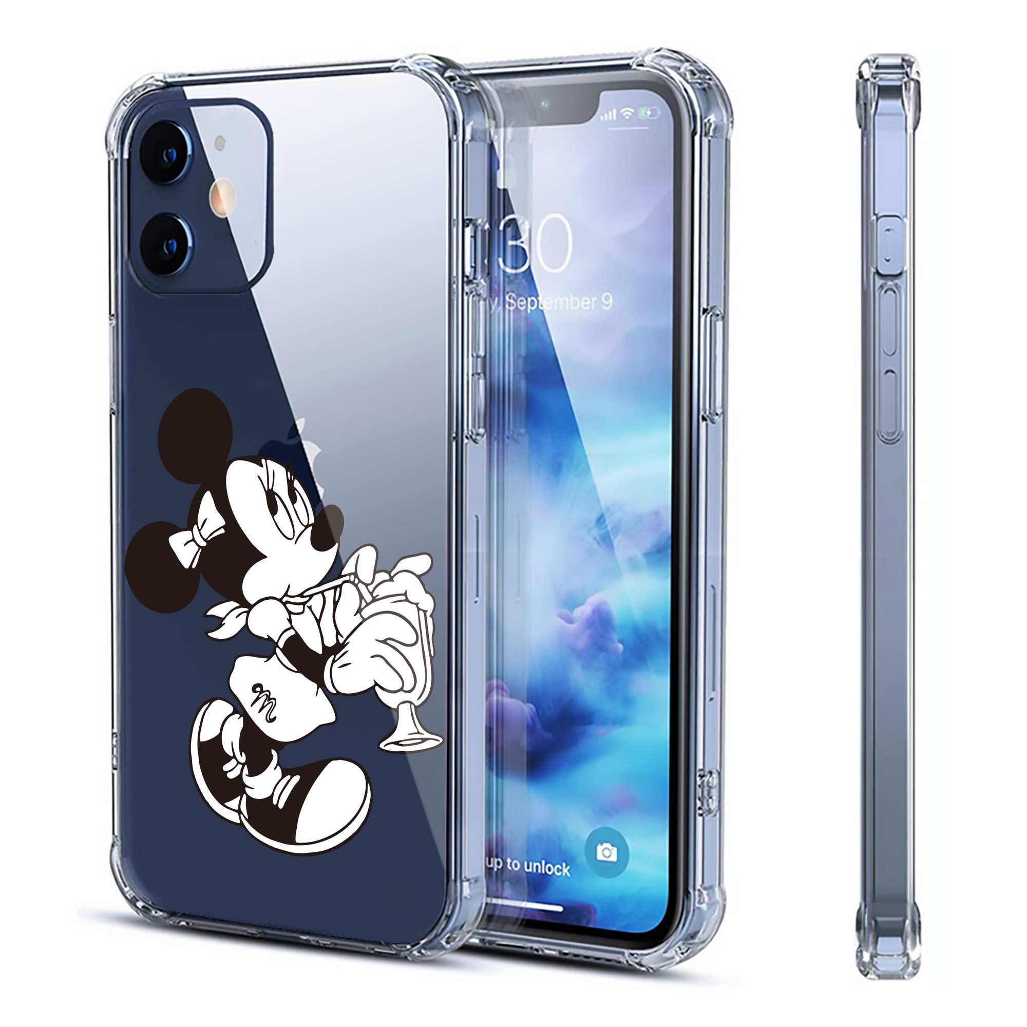 （画像用） ミッキーマウス Mickey Mouse 【iPhone 12シリーズ対応】透明スマホケース（クリアソフトケース）